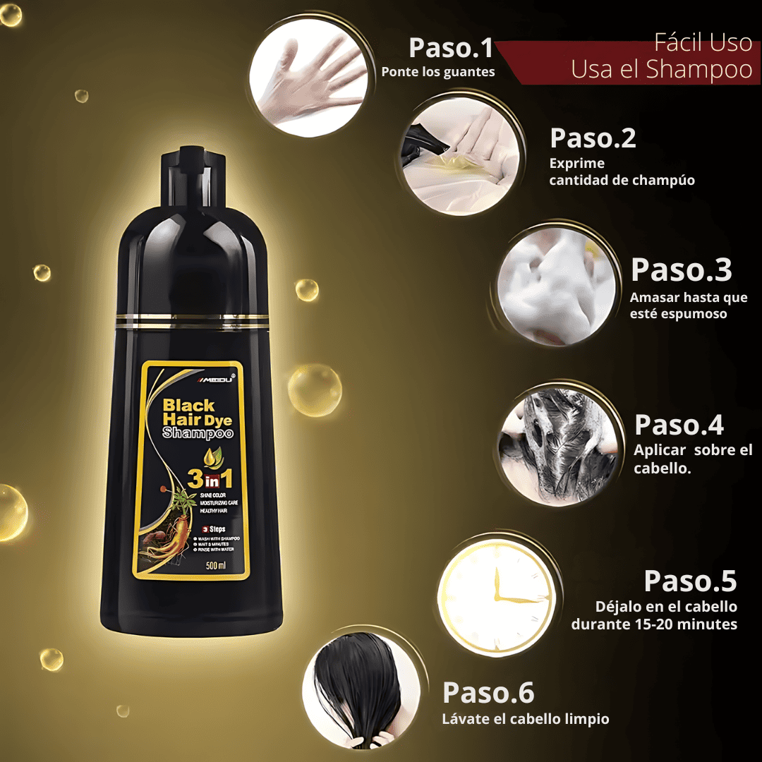 x2 Lumora® - SHAMPOO NEGRO PINTA CANAS 500ML