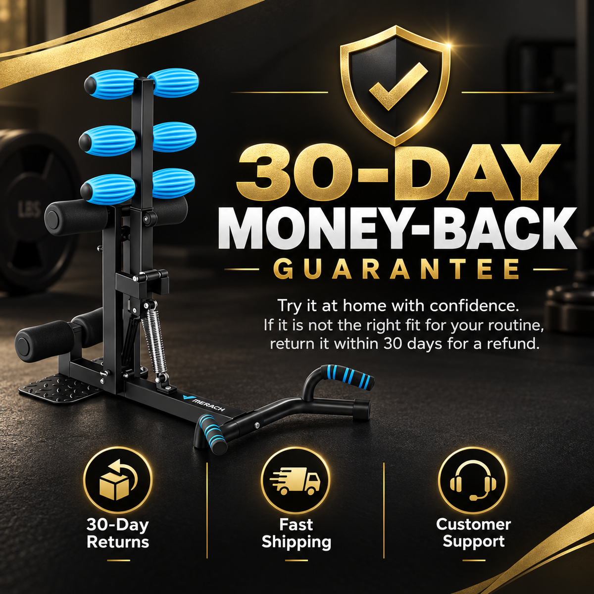 3-in-1 Ultimate Deep Squat & Glute Machine